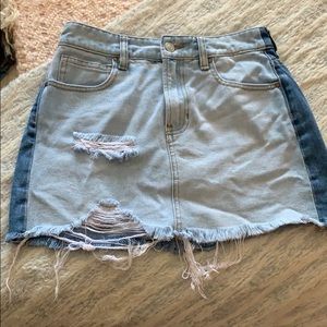 Two toned mini skirt